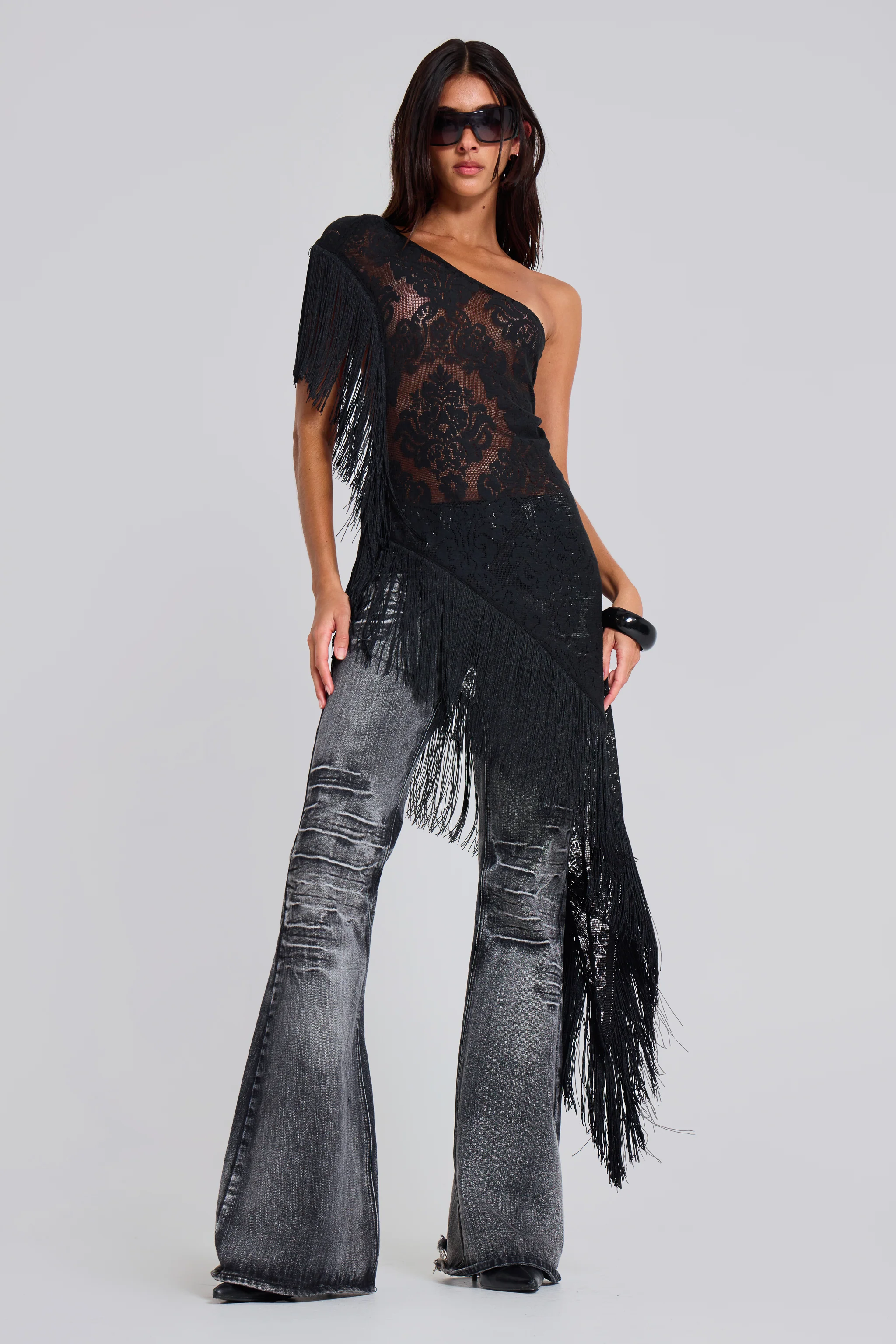 Washed Black Drift Bootcut Jeans - Image 11