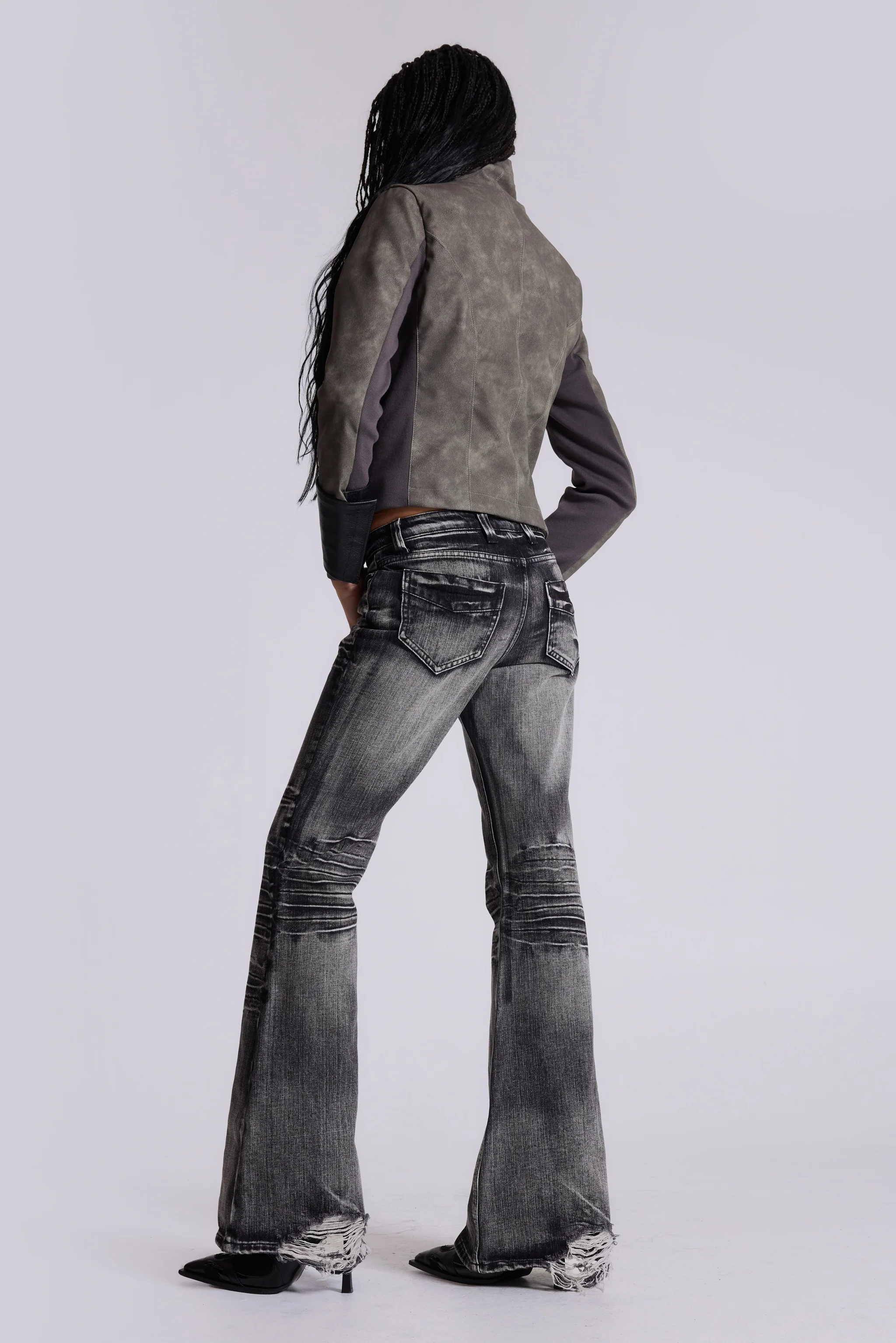 Washed Black Drift Bootcut Jeans - Image 3