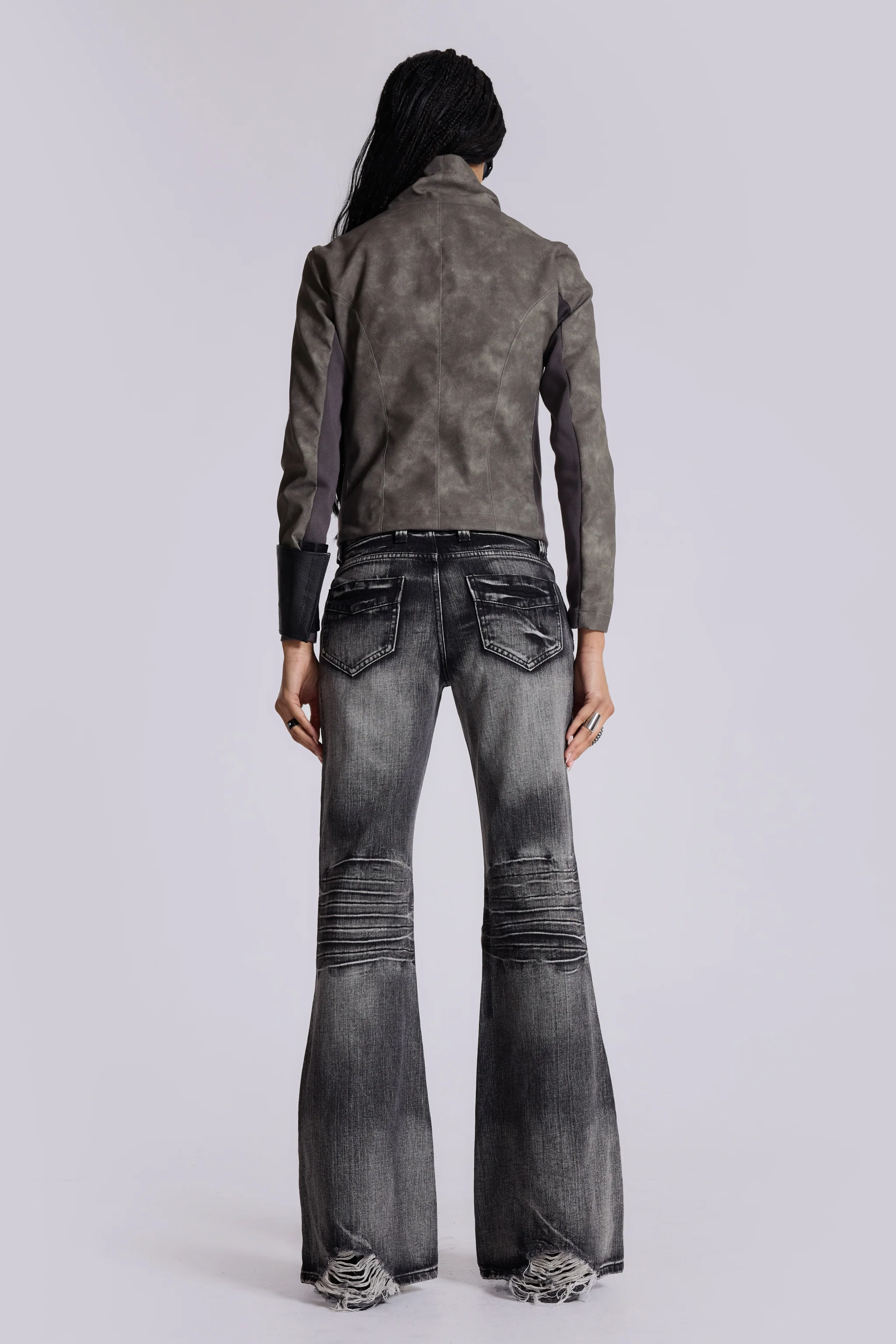 Washed Black Drift Bootcut Jeans - Image 6