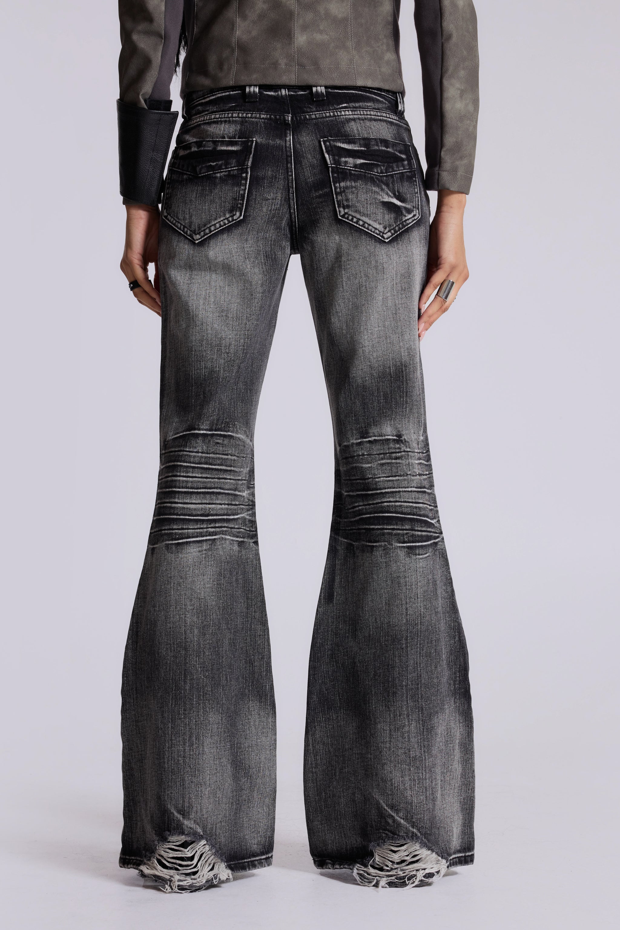 Washed Black Drift Bootcut Jeans - Image 7