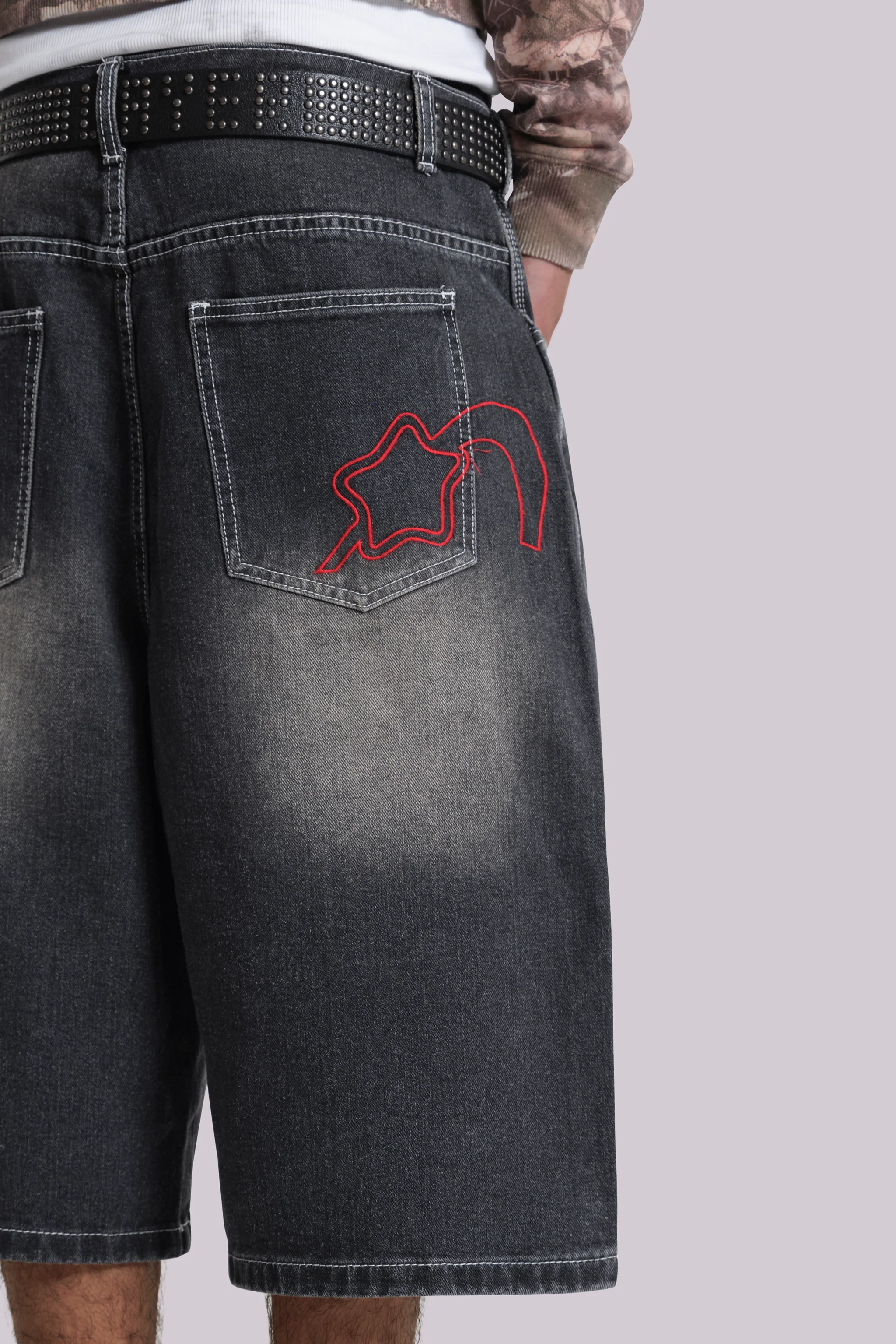 Washed Black Jumbo Jorts - Image 5
