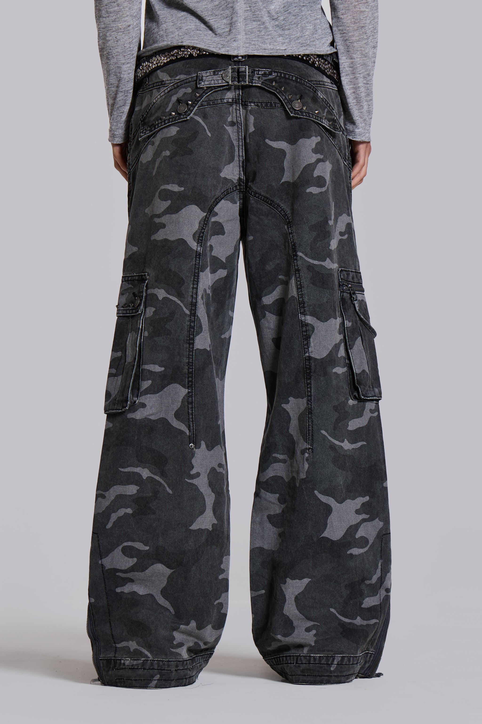 Washed Black Trooper Camo Cargo Pant - Image 11