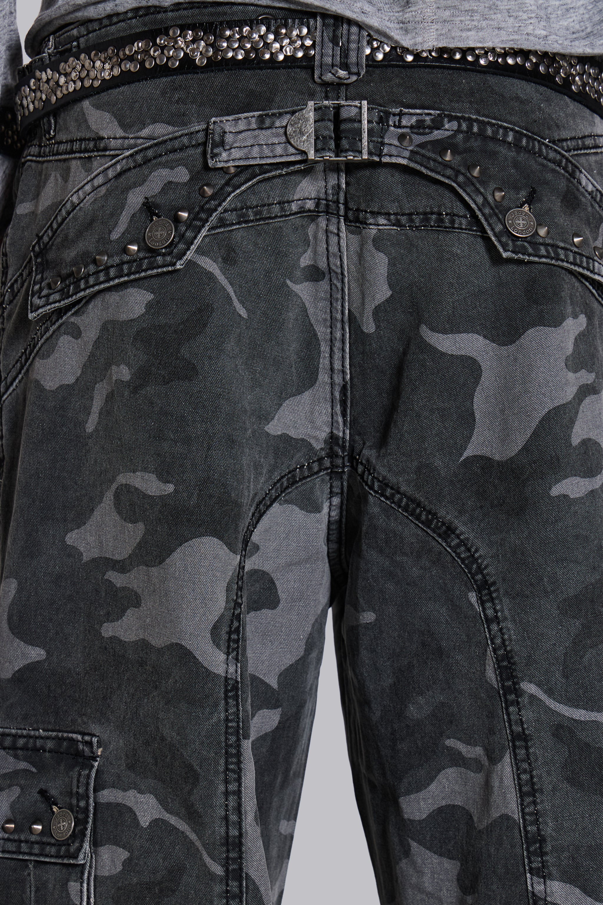 Washed Black Trooper Camo Cargo Pant - Image 12