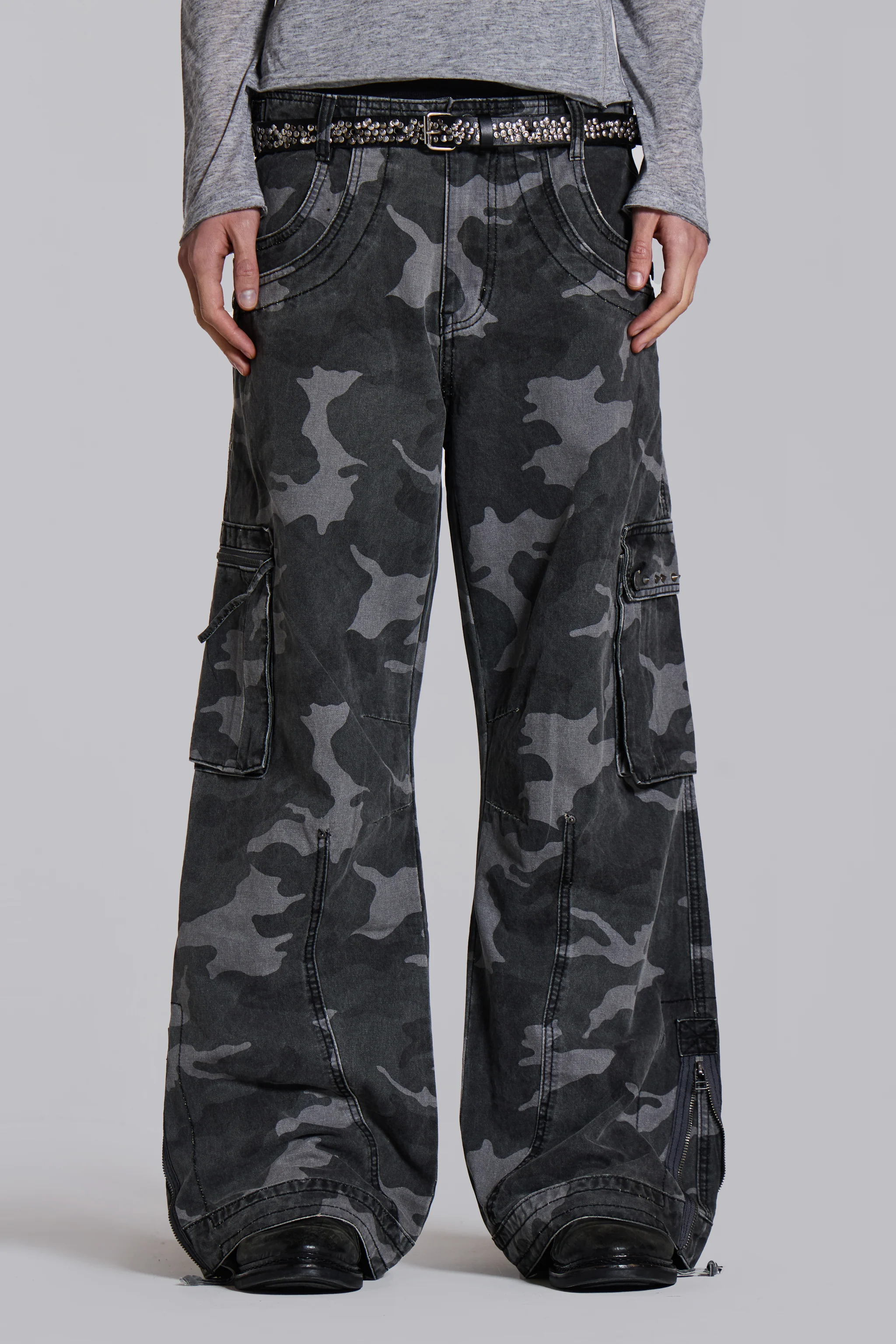 Washed Black Trooper Camo Cargo Pant - Image 13