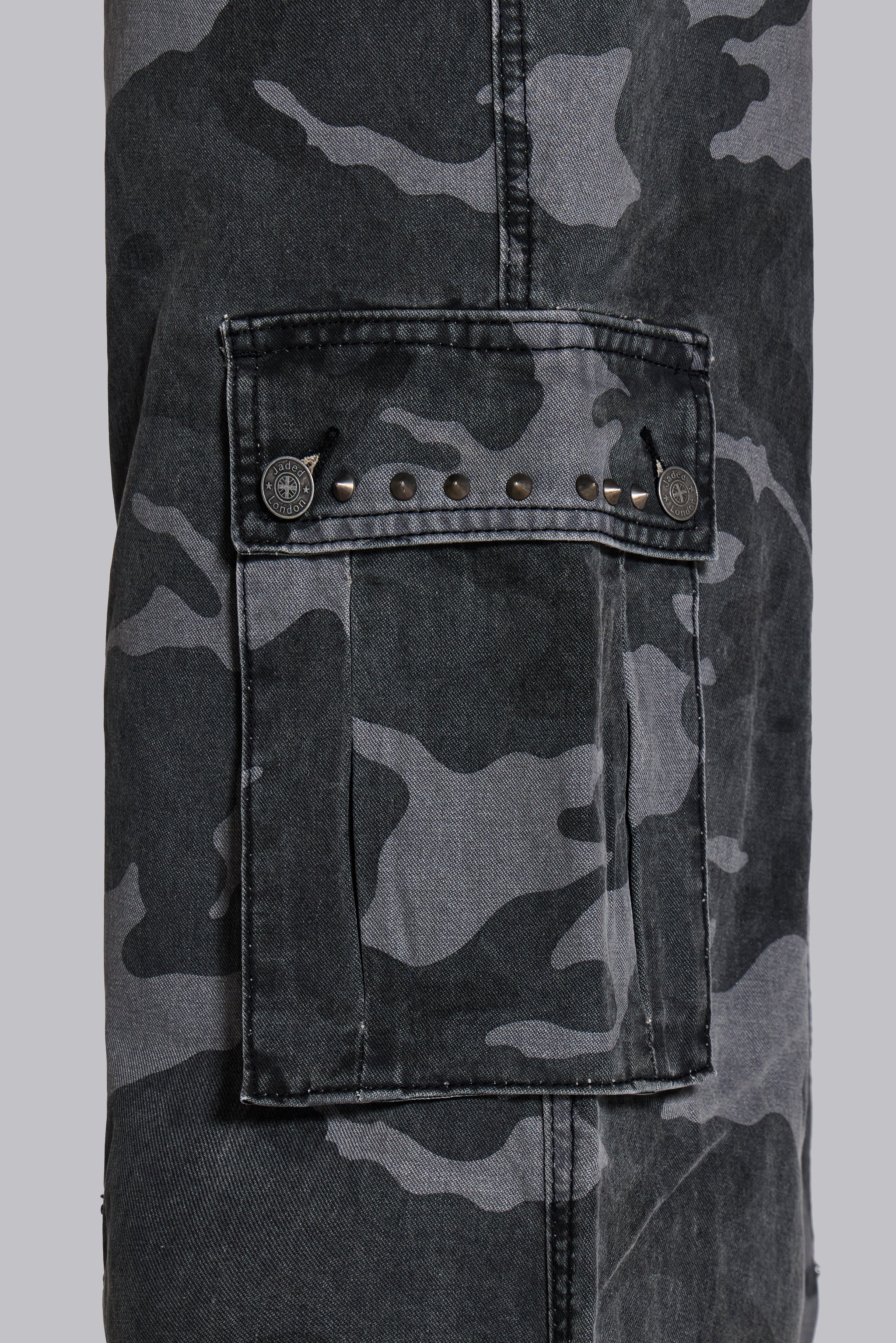 Washed Black Trooper Camo Cargo Pant - Image 15
