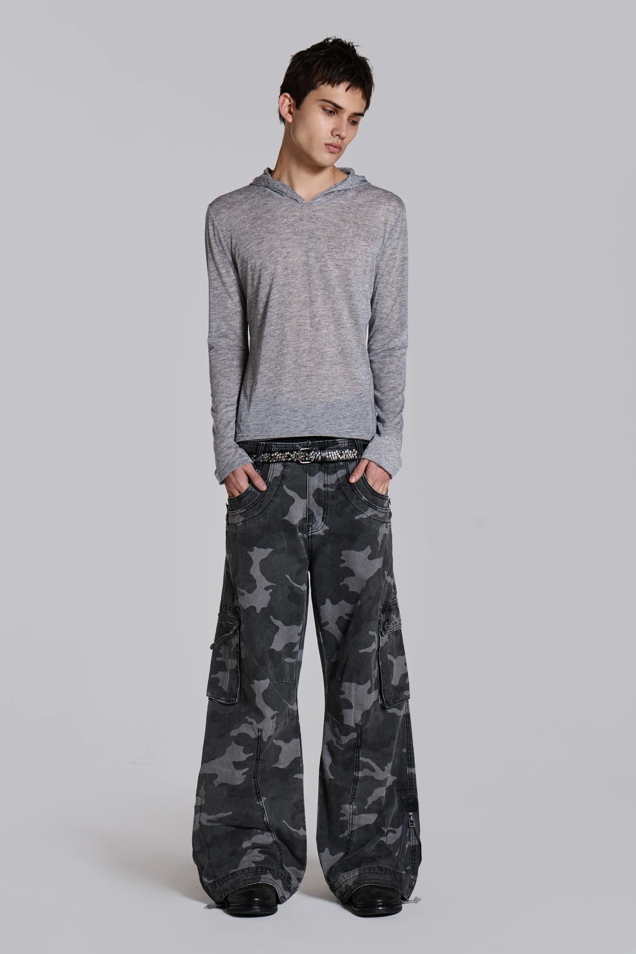 Washed Black Trooper Camo Cargo Pant - Image 17