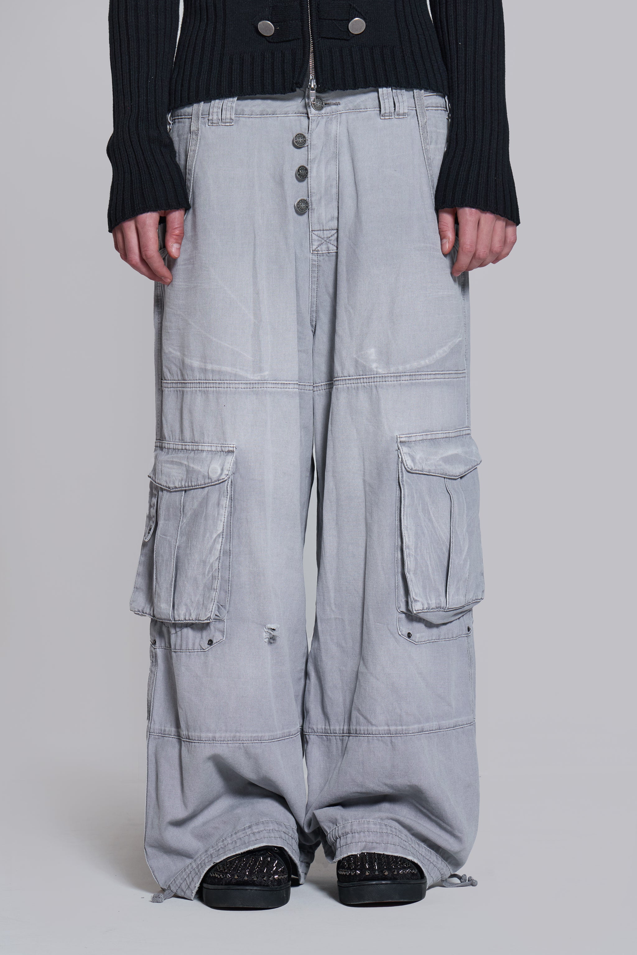 Washed Grey Decoy Cargos - Image 8