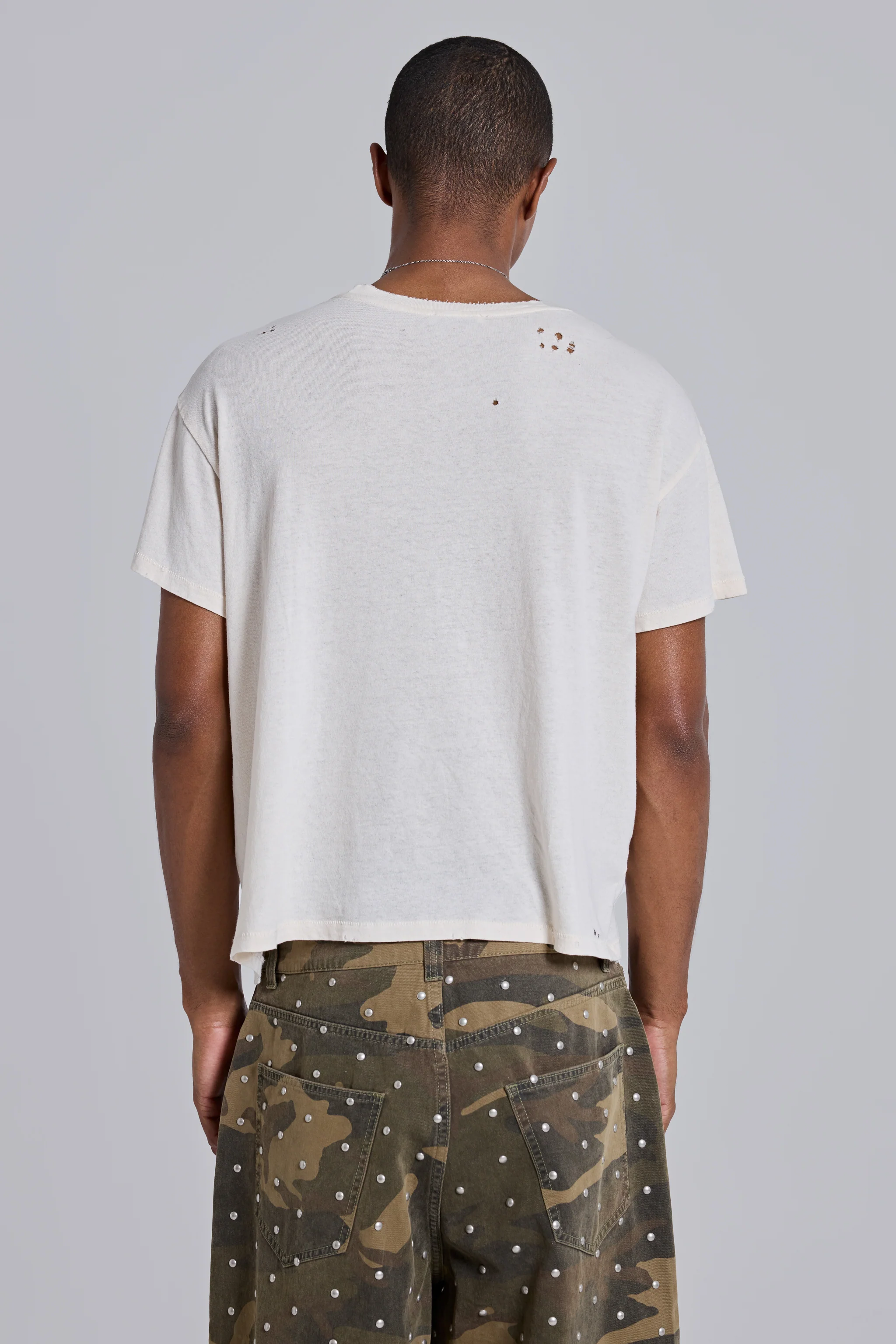 White Moth Cropped T-Shirt - Image 3