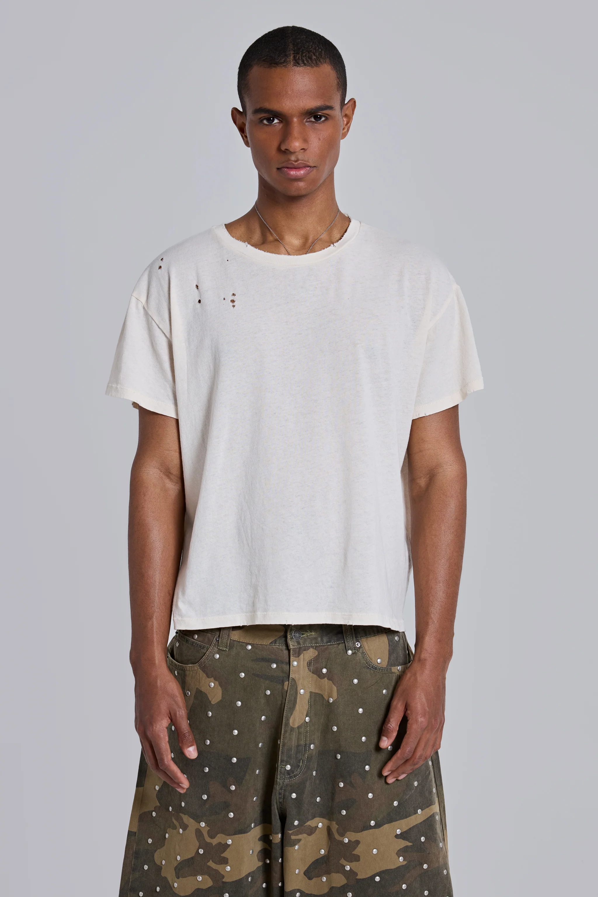 White Moth Cropped T-Shirt - Image 6